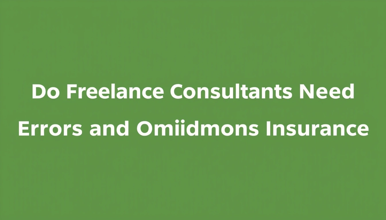 Do Freelance Consultants Need Errors and Omissions Insurance